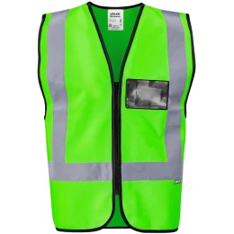 Direction En4 Hi-Viz Reflective Full Zip Vest - LIME - 5XL
