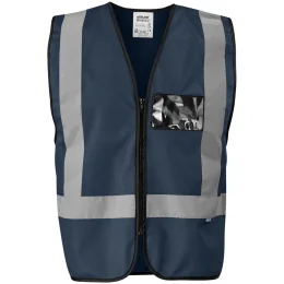 Direction En4 Hi-Viz Reflective Full Zip Vest - NAVY - 2XL