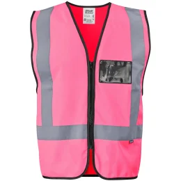 Direction En4 Hi-Viz Reflective Full Zip Vest - PINK - 3XL