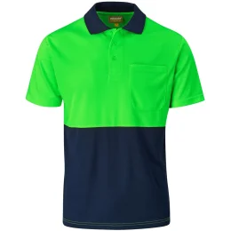 Inspector Two-Tone Hi-Viz Golf Shirt - LIME - S