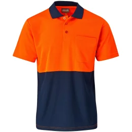 Inspector Two-Tone Hi-Viz Golf Shirt - ORANGE - S