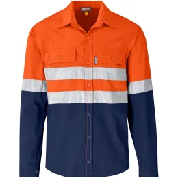 Access Vented Two-Tone Reflective Work Shirt - ORANGE - S