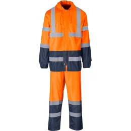 Torrent Two-Tone Hi-Viz Ref Polyester/PVC Rainsuit - ORANGE - L