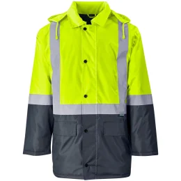 Hazard Padded Two-Tone Hi-Viz Reflective Jacket - YELLOW - 4XL