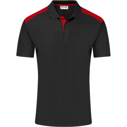 Mens Apex Golf Shirt - BLACK RED - 2XL