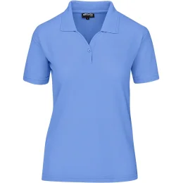 Ladies Basic Pique Golf Shirt - LIGHT BLUE - S