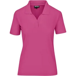 Ladies Basic Pique Golf Shirt - PINK - L