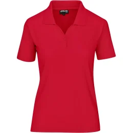 Ladies Basic Pique Golf Shirt - RED - M