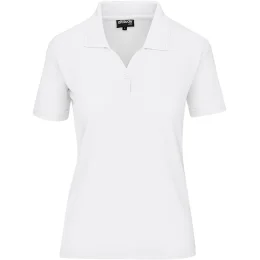 Ladies Basic Pique Golf Shirt - WHITE - L