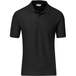 Mens Basic Pique Golf Shirt - BLACK - 4XL