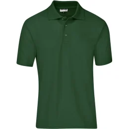 Mens Basic Pique Golf Shirt - DARK GREEN - XS
