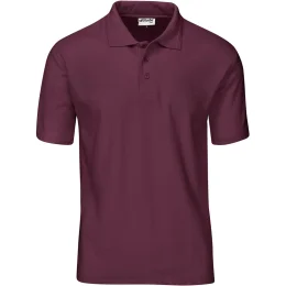Mens Basic Pique Golf Shirt - DARK RED - 4XL