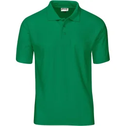 Mens Basic Pique Golf Shirt - GREEN - 4XL