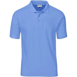 Mens Basic Pique Golf Shirt - LIGHT BLUE - XL