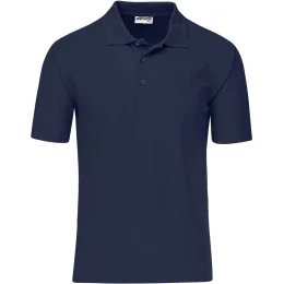 Mens Basic Pique Golf Shirt - NAVY - XS