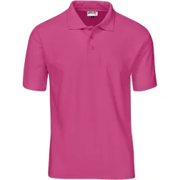 Mens Basic Pique Golf Shirt - PINK - S