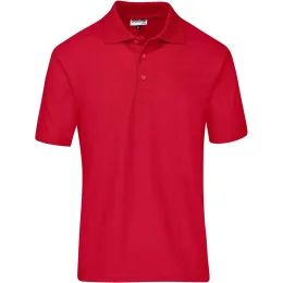 Mens Basic Pique Golf Shirt - RED - XS