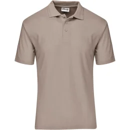 Mens Basic Pique Golf Shirt - STONE - 4XL