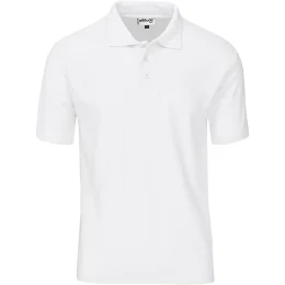 Mens Basic Pique Golf Shirt - WHITE - 2XL
