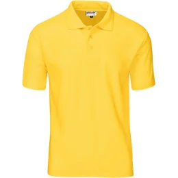Mens Basic Pique Golf Shirt - YELLOW - XS