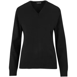 Ladies Heavyweight Ecuador V-Neck Jersey - BLACK - 4XL