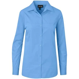 Ladies Long Sleeve Empire Shirt - SKY BLUE - 3XL