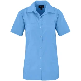 Ladies Short Sleeve Empire Shirt - SKY BLUE - L