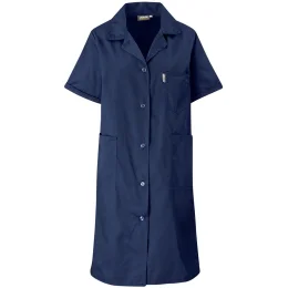 Marriot Polycotton Housecoat - NAVY - XL