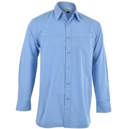 Mens Long Sleeve Harry Casual Shirt - SKY BLUE - 4XL