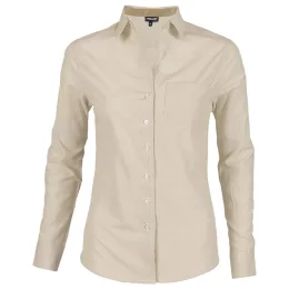 Ladies Long Sleeve Lisbon Shirt - STONE - 4XL