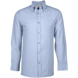 Mens Long Sleeve Oxford Shirt - LIGHT BLUE - XL