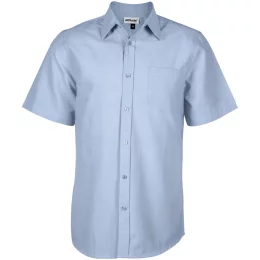 Mens Short Sleeve Oxford Shirt - LIGHT BLUE - S