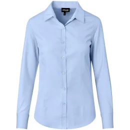 Ladies Long Sleeve Nottingham Shirt - SKY BLUE - 4XL