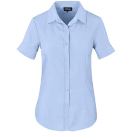 Ladies Short Sleeve Nottingham Shirt - SKY BLUE - XL
