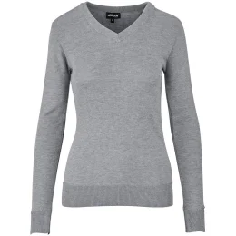 Ladies Long Sleeve Peru V-Neck Jersey - GREY - L