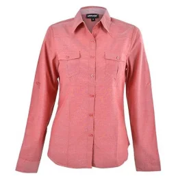 Ladies Long Sleeve Ruby Shirt - RED - 5XL