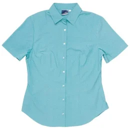 Ladies Short Sleeve Rita Shirt - AQUA - L