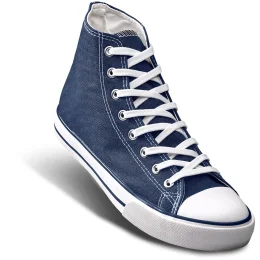 Unisex Retro High Top Canvas Sneaker - NAVY - 3