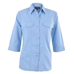 Ladies 3/4 Sleeve Sally Casual Shirt - SKY BLUE - 4XL