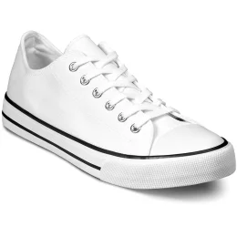 Unisex Trendi Canvas Sneaker - WHITE - 4