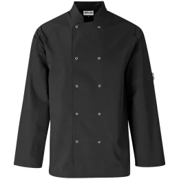 Unisex Long Sleeve Zest Chef Jacket - BLACK - L