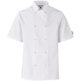 Unisex Short Sleeve Zest Chef Jacket - WHITE - XL