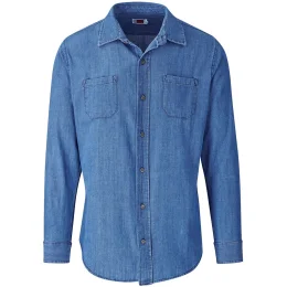 Mens Long Sleeve Eastwood Shirt - BLUE - XL