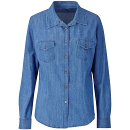 Ladies Long Sleeve Eastwood Shirt - BLUE - 4XL