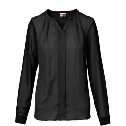 Ladies Long Sleeve Zenobia Blouse - BLACK - S