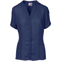 Ladies Short Sleeve Ava Blouse - NAVY - M