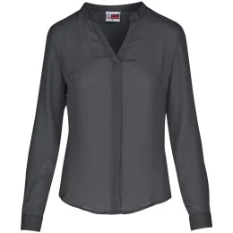Ladies Long Sleeve Ava Blouse - CHARCOAL - M