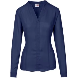 Ladies Long Sleeve Ava Blouse - NAVY - 3XL