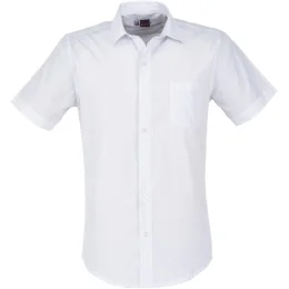 Mens Short Sleeve Huntington Shirt - WHITE LIGHT BLUE - 5XL