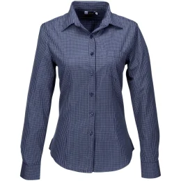 Ladies Long Sleeve Huntington Shirt - NAVY - L